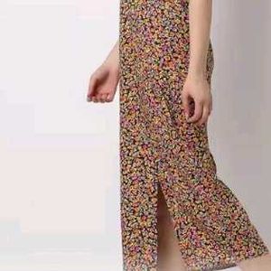 Floral Print Midi Skirt
