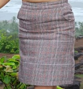Plaid Pencil Skirt
