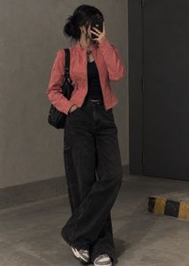 peach  Cropped Jacket