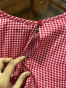 Harpa Red Gingham Ruffle Top