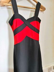 Chic Red &amp; Black Mini Dress Extra Small Size