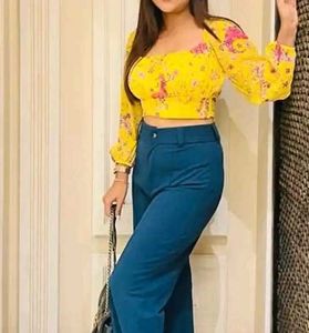 Yellow Floral Puff Sleeve Top