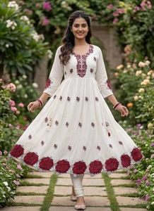New Embroidered Cotton Umbrella kurta
