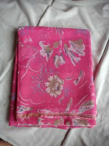 Vibrant Pink Floral Saree