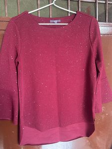 Code Burgandy Color Shimmery Top