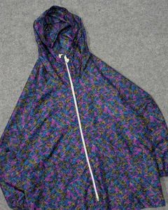 Korean Abstract Hooded Windbreaker Jacket