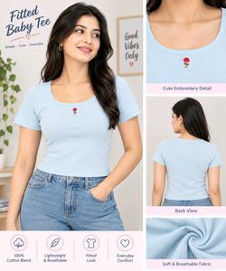 Cute Strawberry Embroidered Baby Tee
