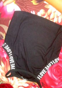 Black Crop Top with "I LOVE" Print
