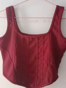 Burgundy Corset Top