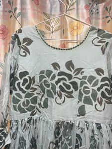 Light Blue Floral Kurta