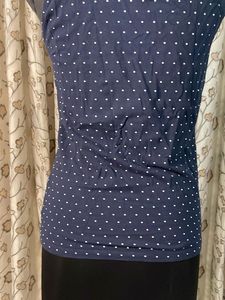 Navy Blue Polka Dot Tank Top