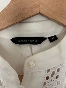 Elegant White Broderie Anglaise Blouse