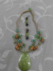 Boho Beaded Necklace and Earrings Set