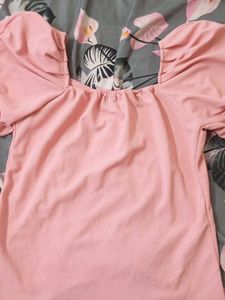 Pink Puff Sleeve Top