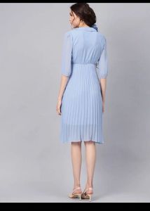 chic Blue Pleated dress