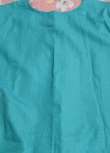 83)Teal Printed Kurta