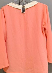 Peach Peter Pan Collar Top