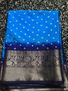 ‼️NEW‼️ Blue Bandhani Saree