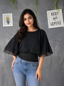 Chic Black Ruffled Top
