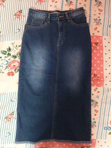 Classic Denim Midi Skirt