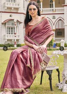 Elegant Pink Silk Blend Saree
