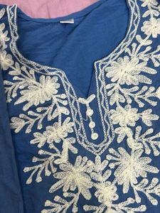 Blue Embroidered Kurta ( fixed )