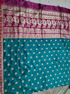 Elegant Teal &amp; Pink Saree