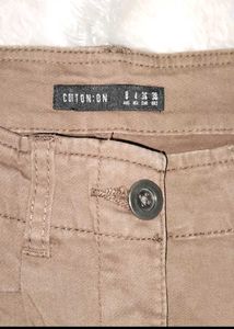 Brown Belted Casual Pants
