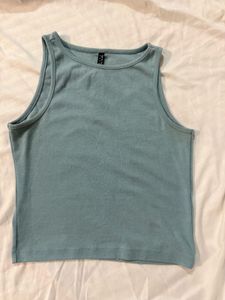 y2k Blue Sleeveless Tank Top | Size S