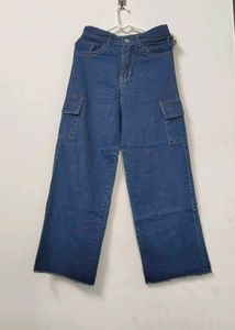 Unused Dark Blue Cargo Jeans