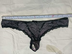 Sheer Black Lace 🔥Trim Thong Panty