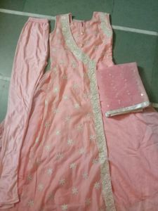 Pink Embroidered Kurta Set with Dupatta