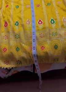Vibrant Yellow Embroidered Suit 3 piece