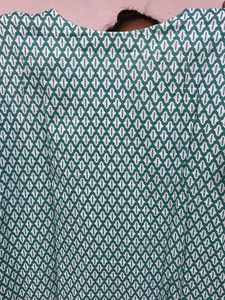 Designer Teal Kurta with Floral Print