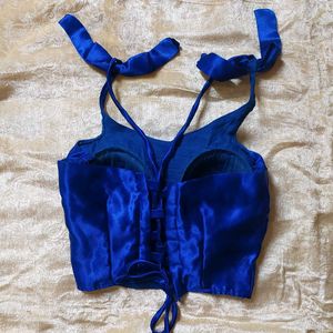 Royal Blue Satin Blouse