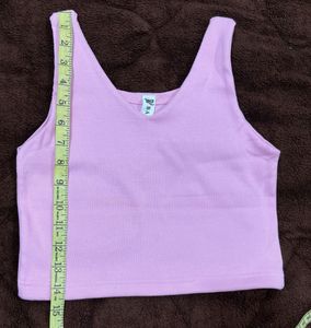 Pink Cropped Tank Top