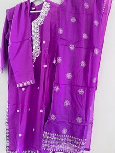 Purple Kurta Pant Dupptta