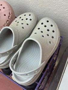 Sparkly Grey Crocs Clogs
