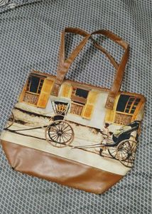 Tote Bag with Vintage Rickshaw Print