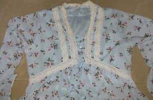 Light Blue Floral Dress with Lace