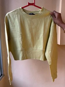 Lime Green Cropped Sweatshirt