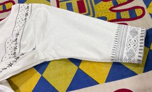 Elegant White Floral Print Kurta