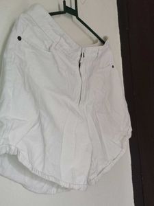 Classic White Denim Shorts