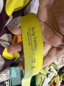 Being Human Yellow Leather Belt 32 waist