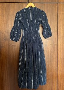 Blue Blockprinted Jal Cotton Dress