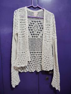 White Crochet Cardigan