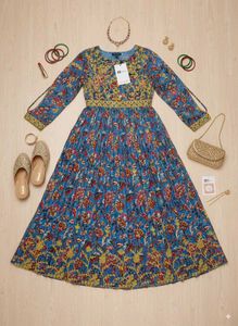 Pleated Cyan Maxi Dupatta Dress