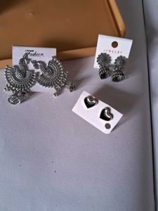 3 Pairs of Ethnic &amp; Heart Earrings