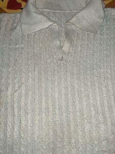 Light Blue Textured Tunic Top