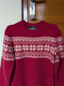 Red Maroon Patterned Sweater